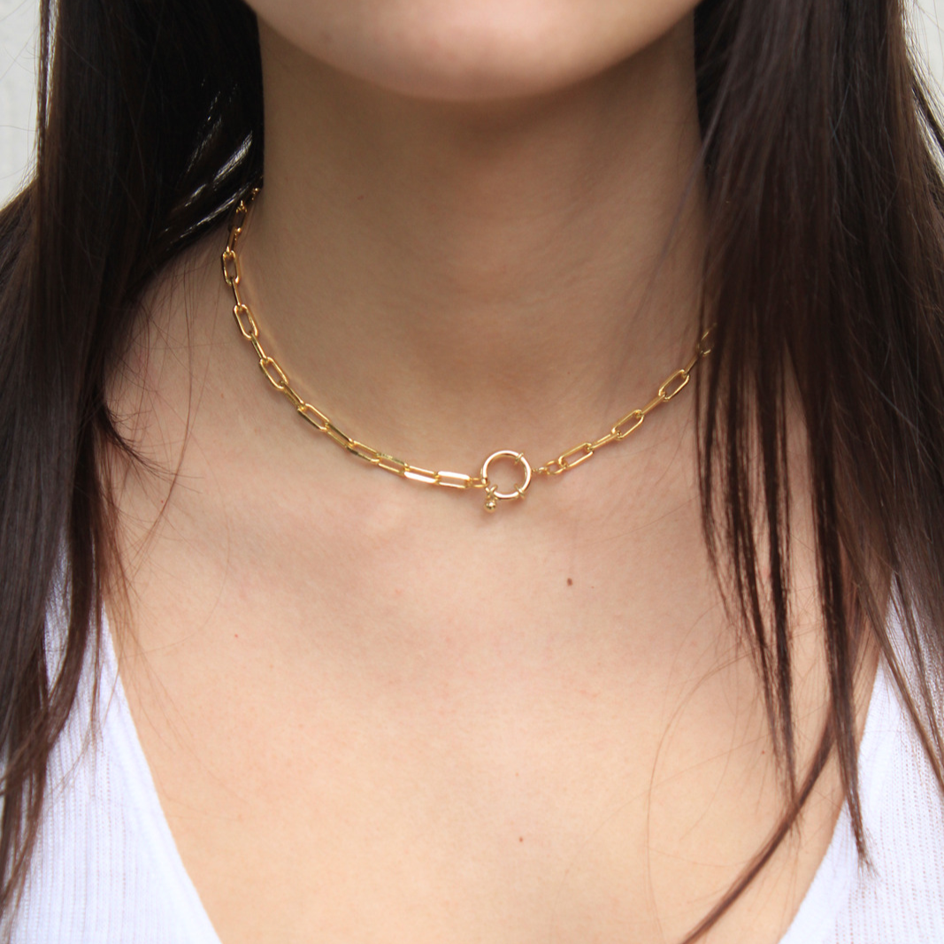 Charm Paperclip Chain Necklace