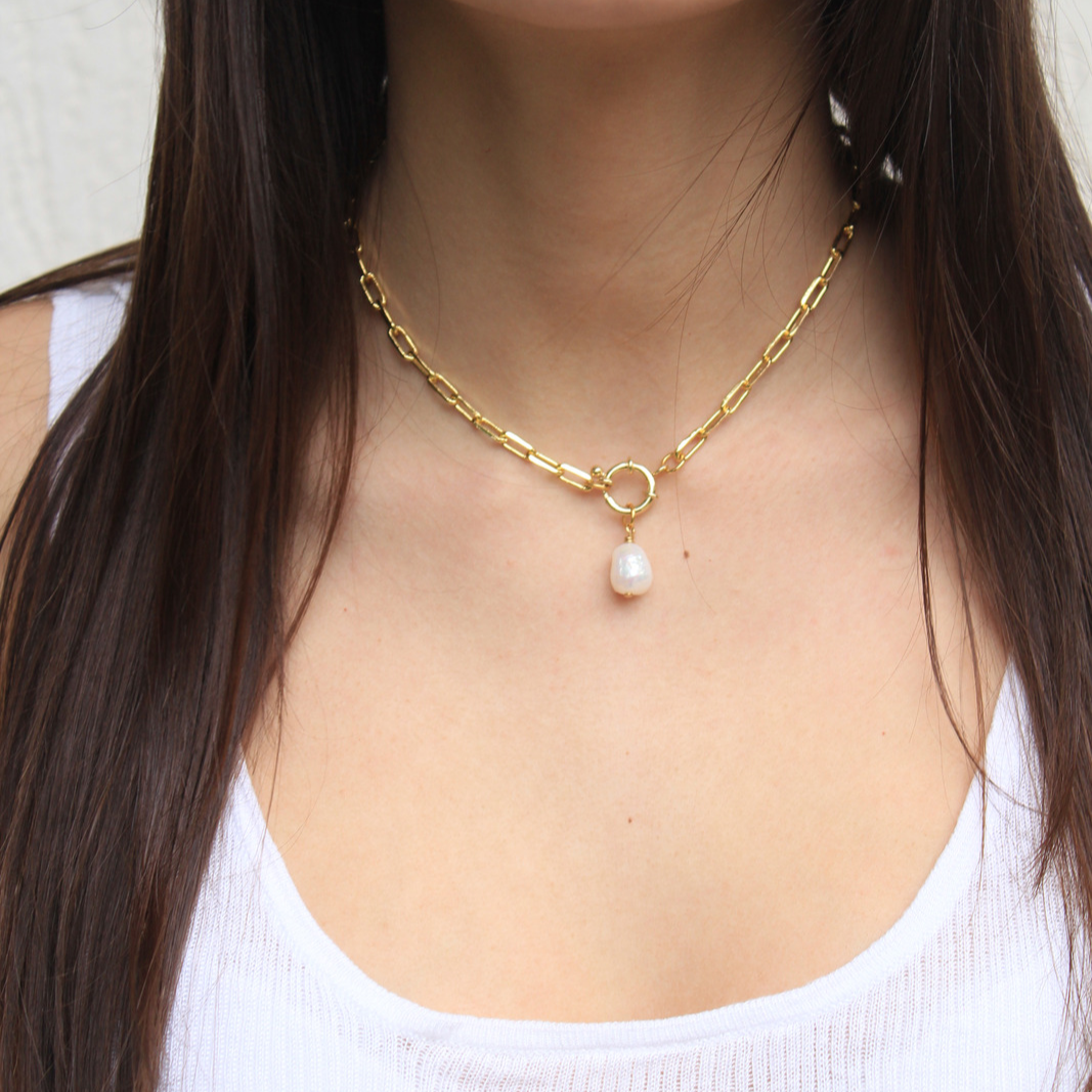 Charm Paperclip Chain Necklace