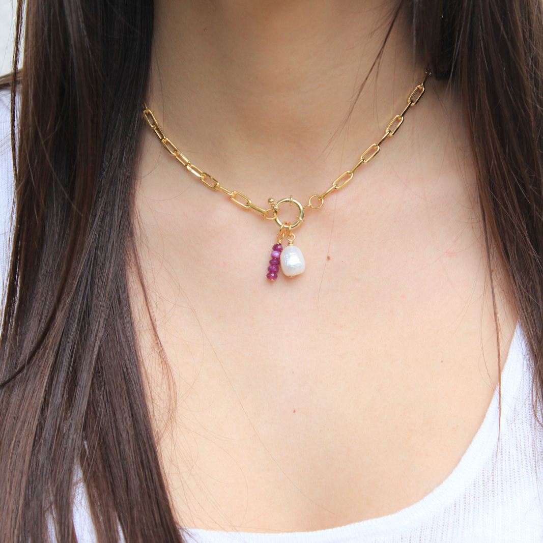 Charm Paperclip Chain Necklace