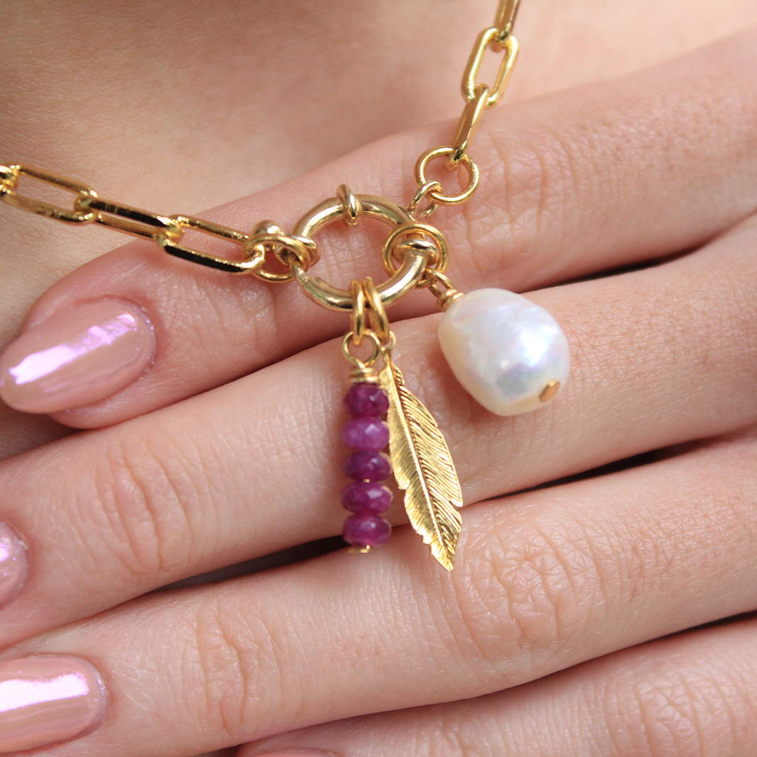 Charm Paperclip Chain Necklace