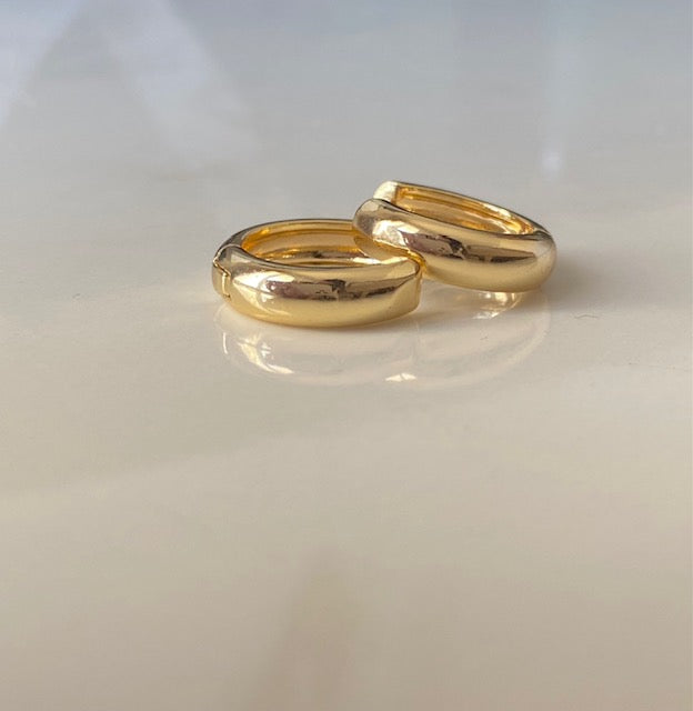 Pearl and Gold Earrings Hoops
