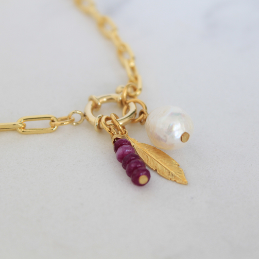 Charm Paperclip Chain Necklace