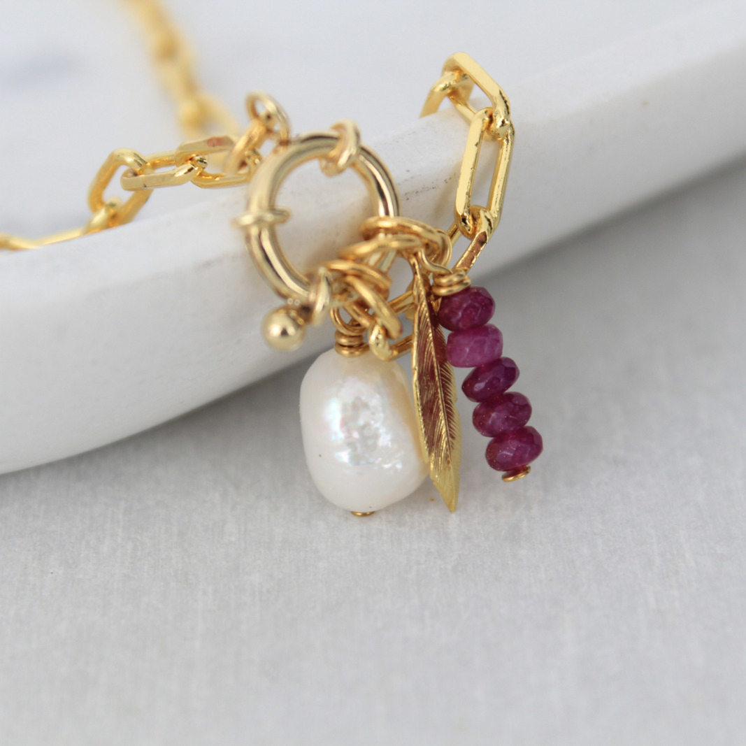 Charm Paperclip Chain Necklace