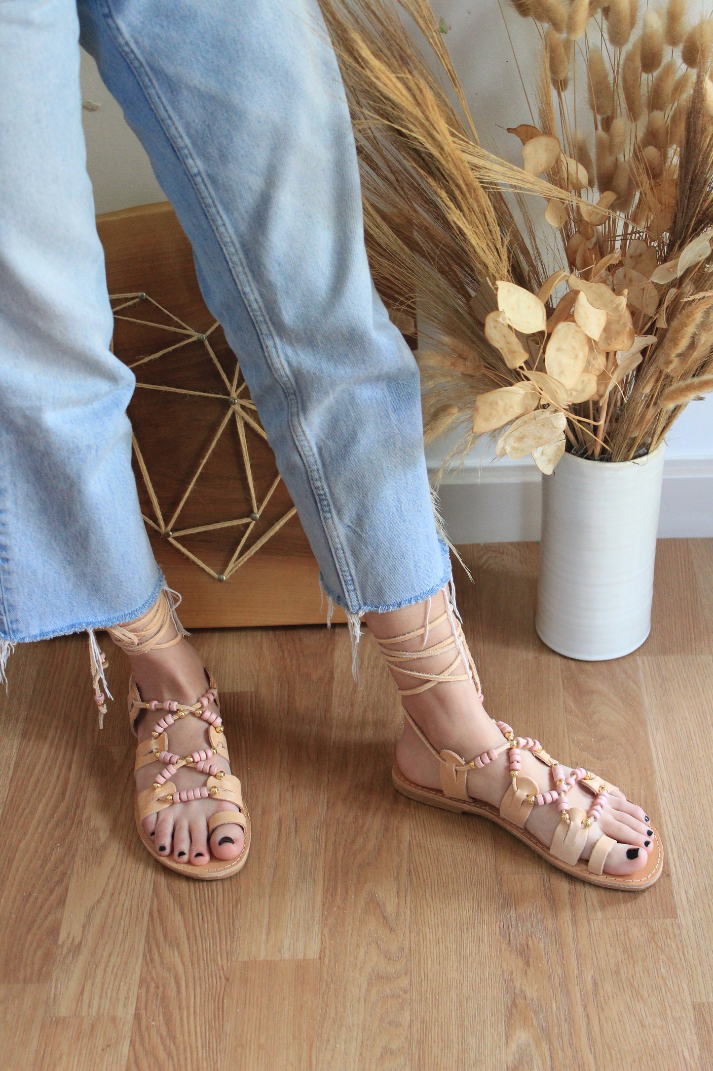 Pink Gladiator Sandals