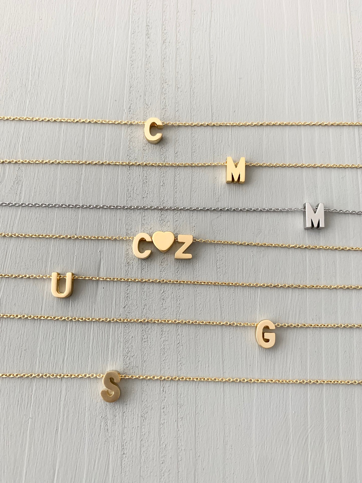 Two Initial Heart Necklace
