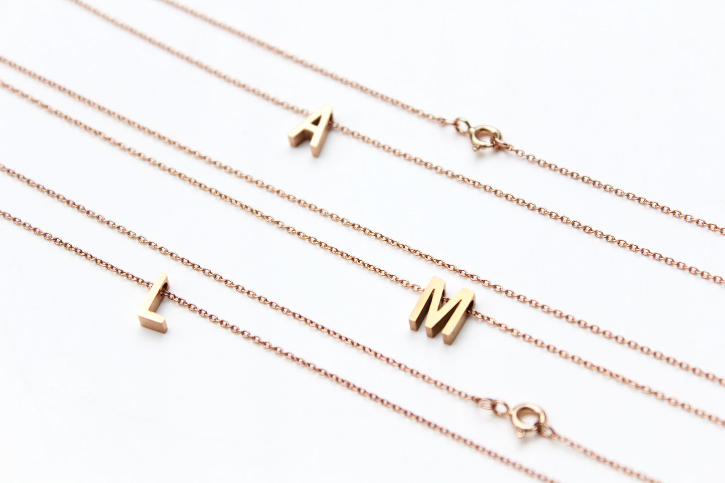 Rose Gold Initial Necklace