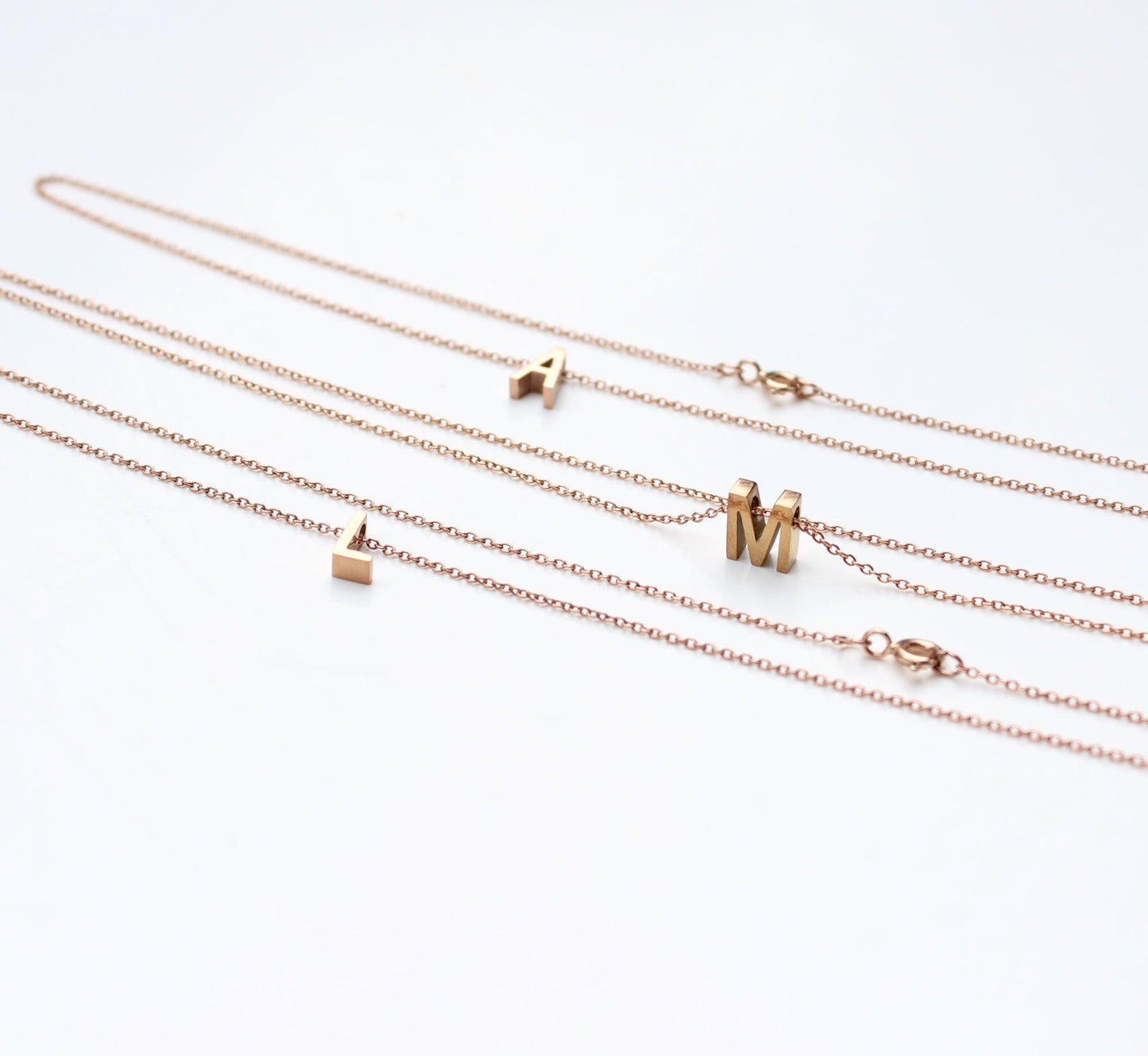 Rose Gold Initial Necklace