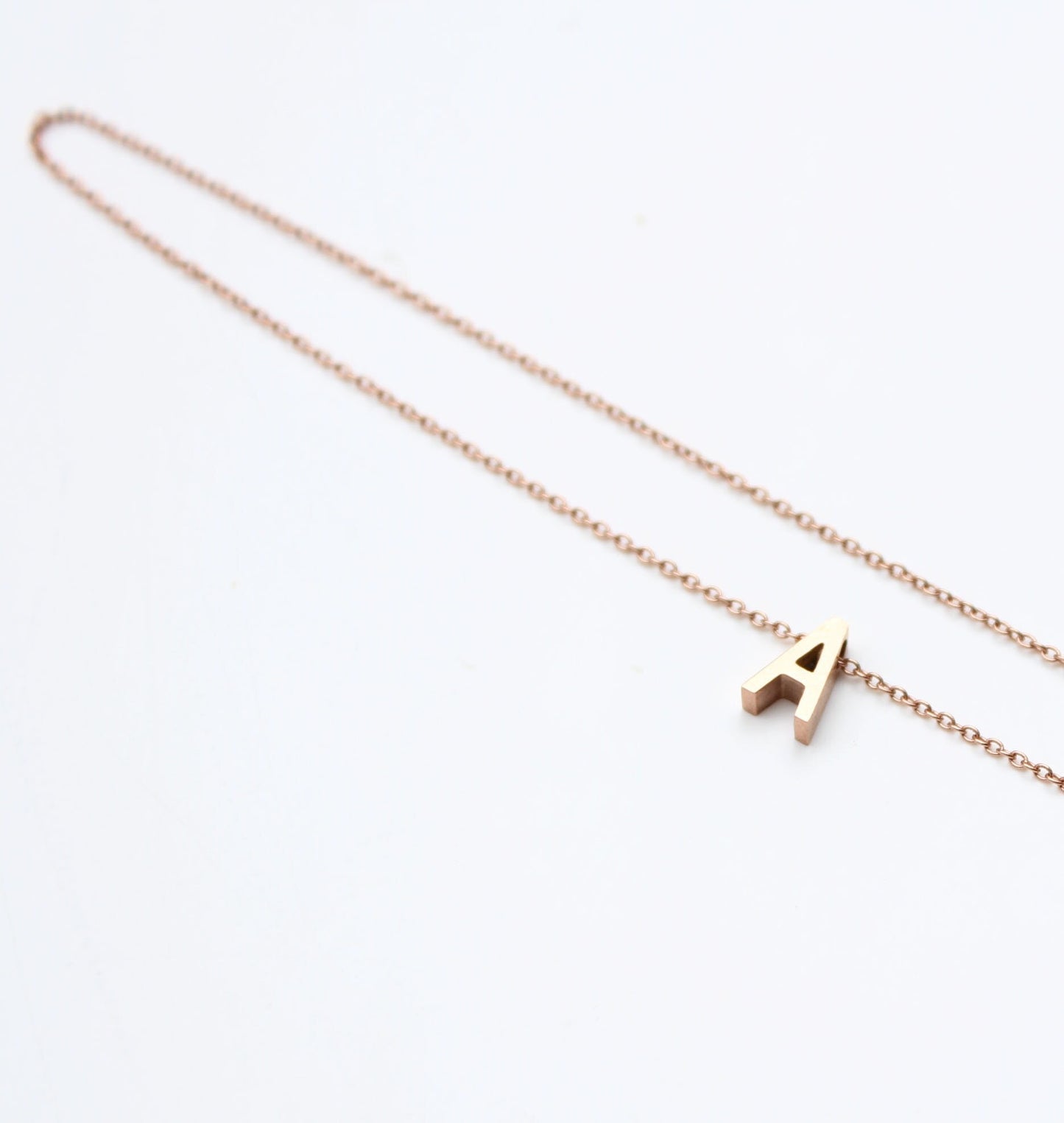 Rose Gold Initial Necklace