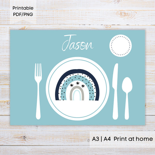 Blue Rainbow Placemat