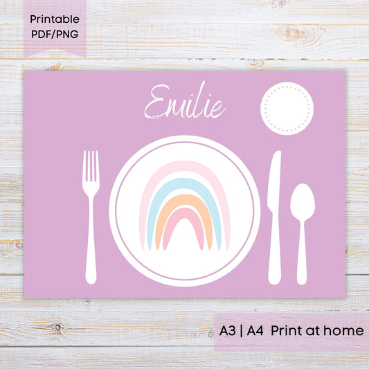 Rainbow Placemat for Girls