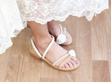 Load image into Gallery viewer, Strappy Flat Wedding Sandals
