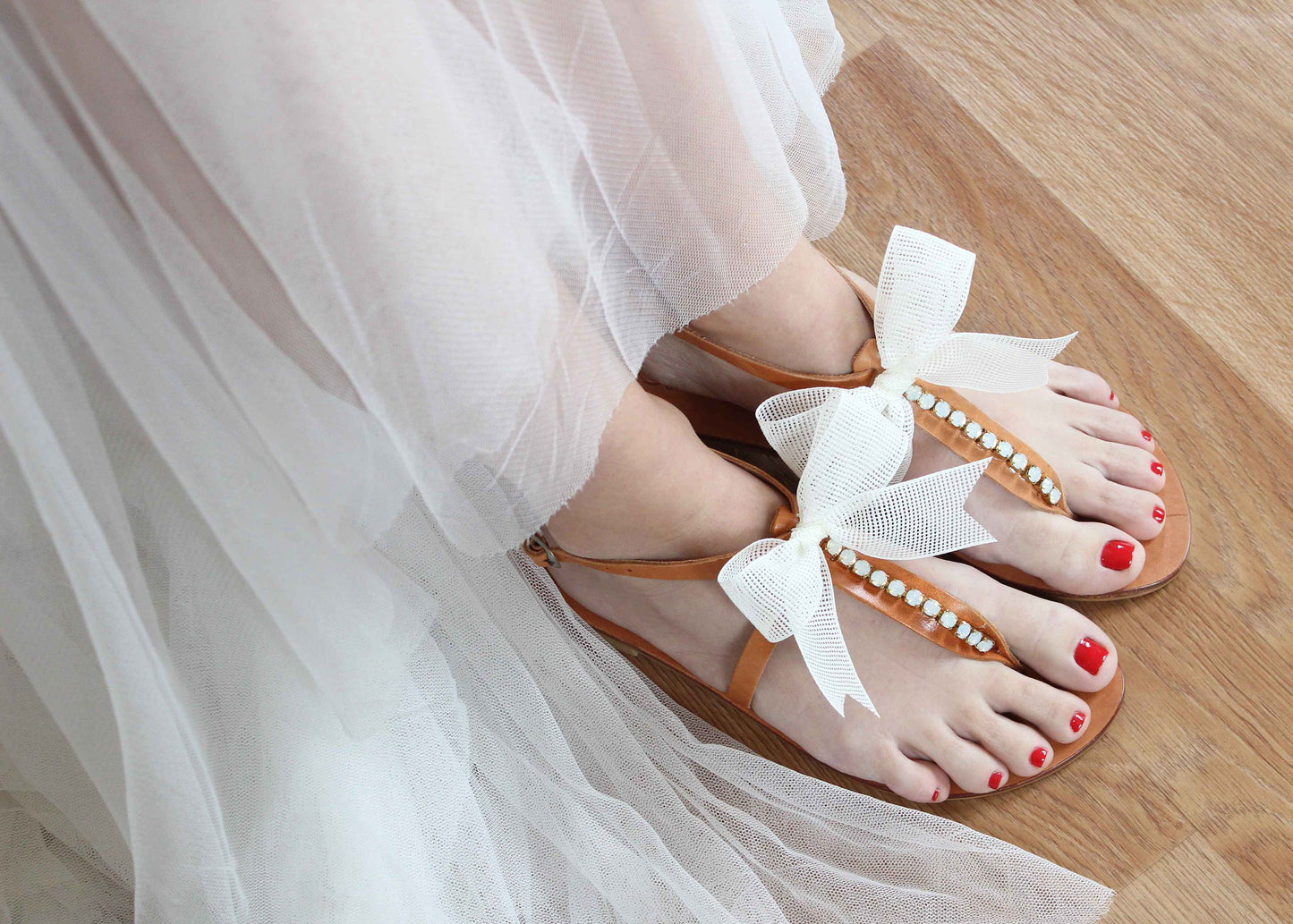 Swarovski Bow Sandals