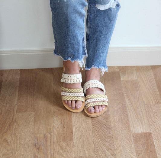 Chevron Strappy Sandals