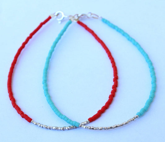 Ασημένιο Βραχιόλι με χάντρες