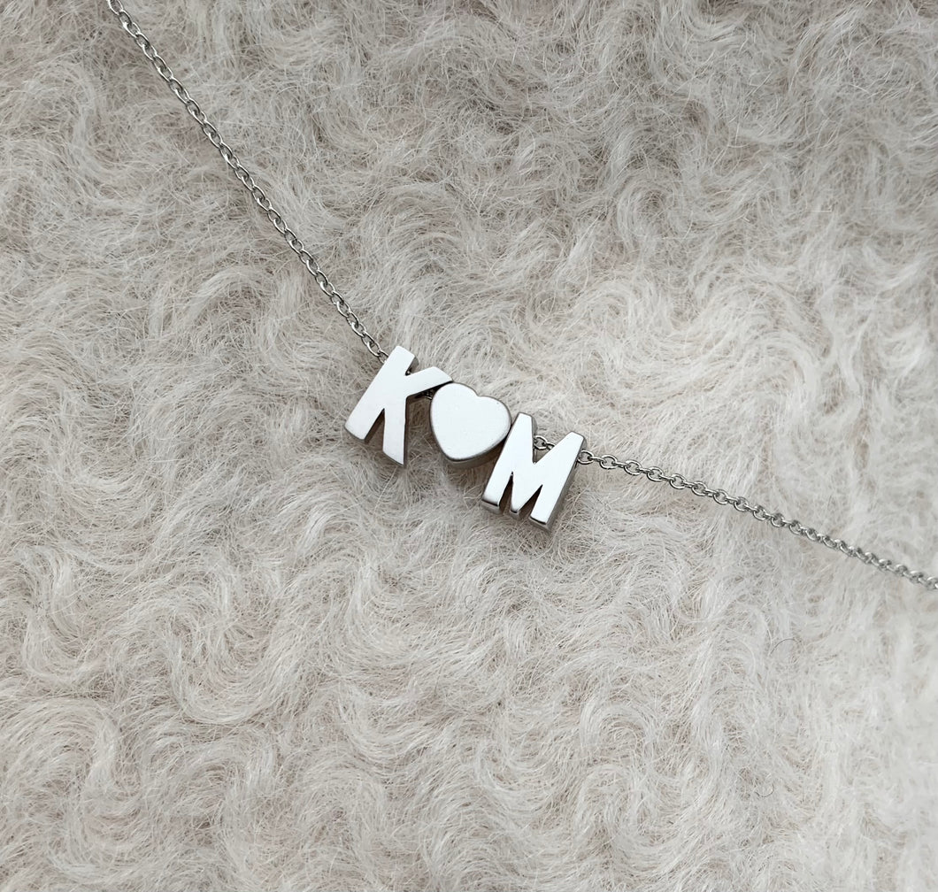 Letter and Heart Necklace
