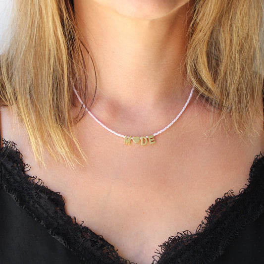 Beaded Letter Necklace