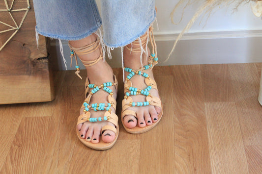 Blue Gladiator Sandals