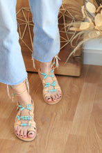 Load image into Gallery viewer, Blue Gladiator Sandals
