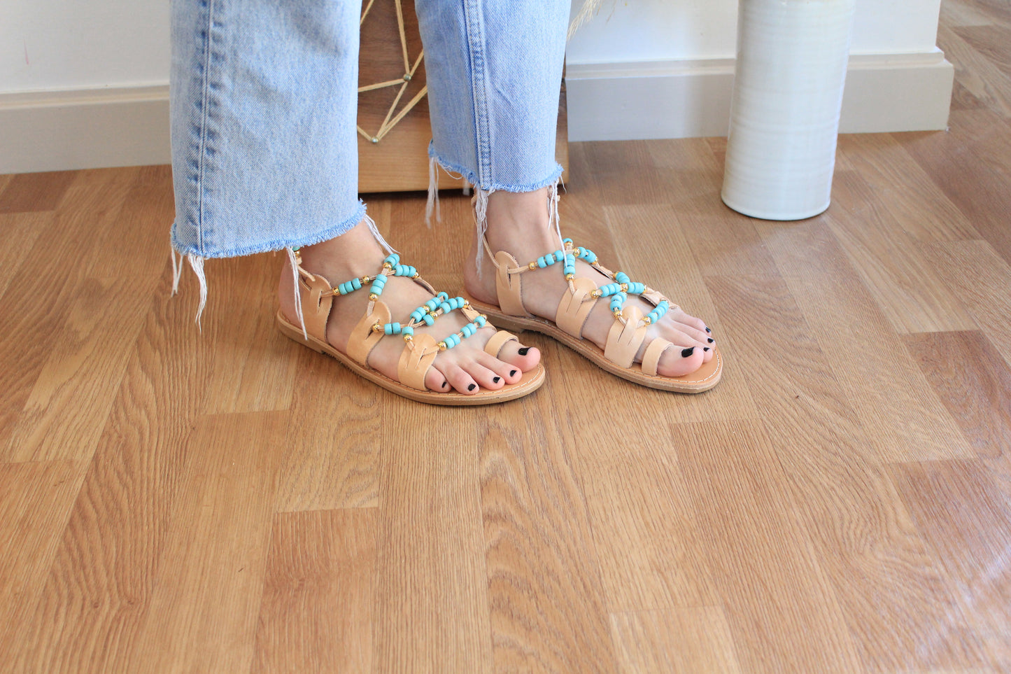 Blue Gladiator Sandals