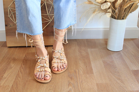 White Gladiator Sandals
