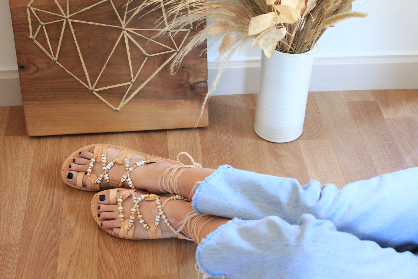 White Gladiator Sandals
