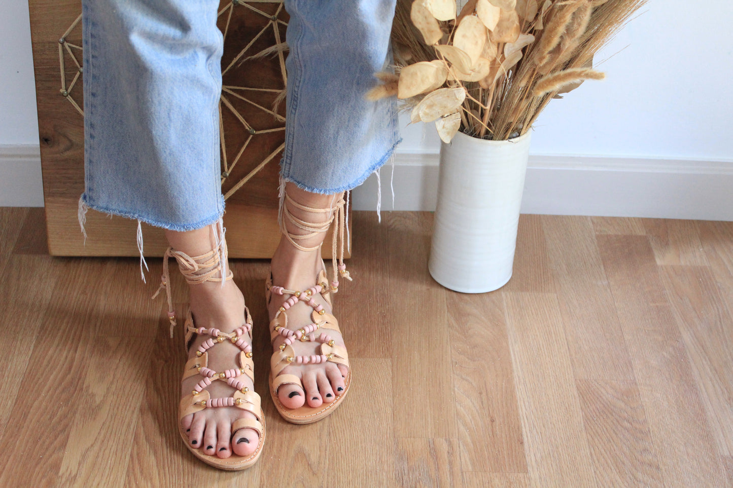 Pink Gladiator Sandals