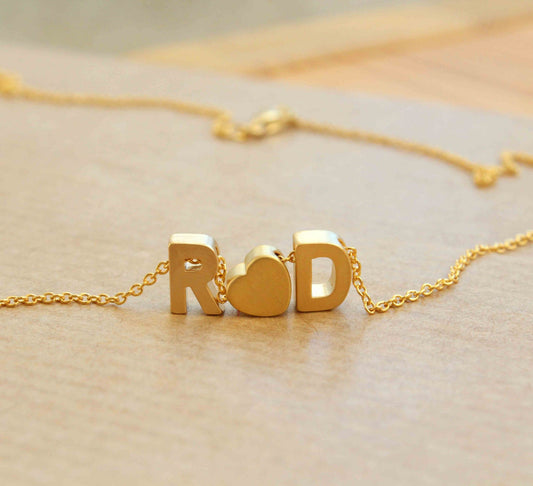 Two Initial Heart Necklace