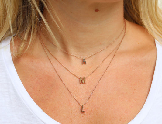 Rose Gold Initial Necklace