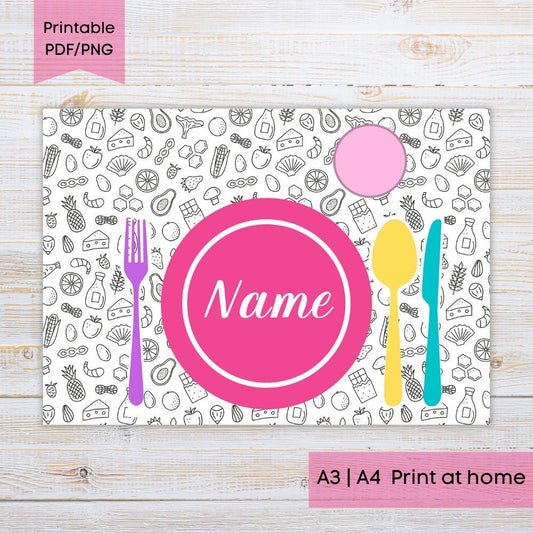Custom Name Placemat for Girls