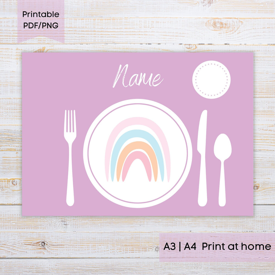 Rainbow Placemat for Girls