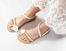 Φόρτωση εικόνας στο εργαλείο προβολής Συλλογής, Strappy Flat Wedding Sandals

