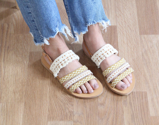 Chevron Strappy Sandals